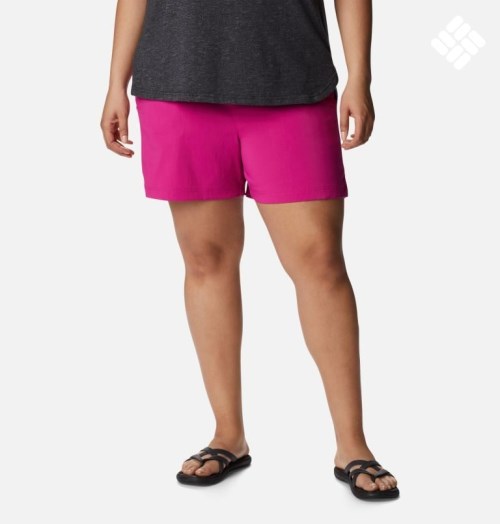 Women's Columbia On The Go Shorts Fuchsia | Plus Size CA-U3816